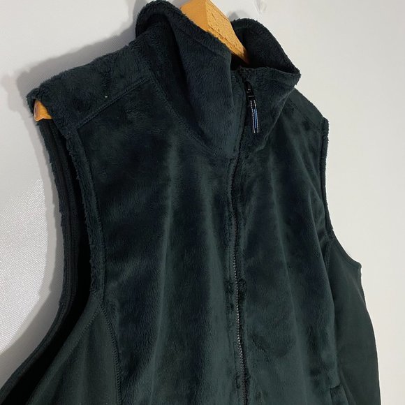 LL Bean Womens Vest Sweater Zip Up Fleece Recycled Black Sz 2XL - Picture 3 of 11